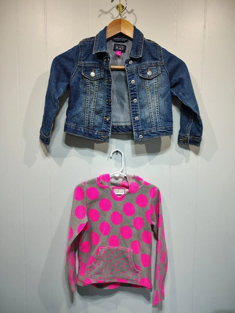 Children's Place Jumping Beans Girls Jackets Size 4 4T Fleece Denim